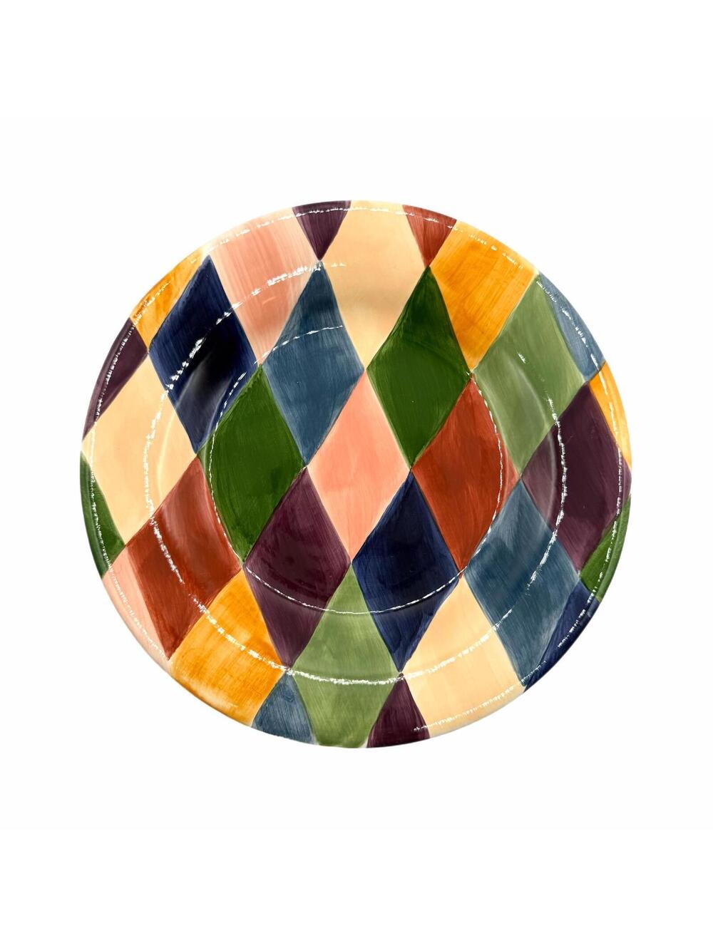 Vintage Tabletops Unlimited Carnival 8.5” Salad Plate – Colorful Diamonds